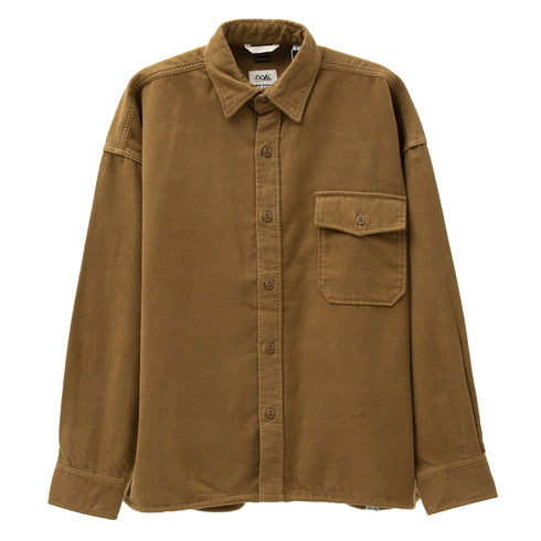 Nanamica Flannel CPO Shirt Jacket Camel SUAF298E Degli Uberti